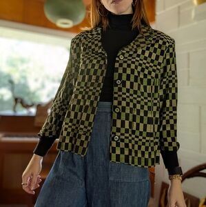 Vintage 90s Y2k Graphic Illusion Jacket